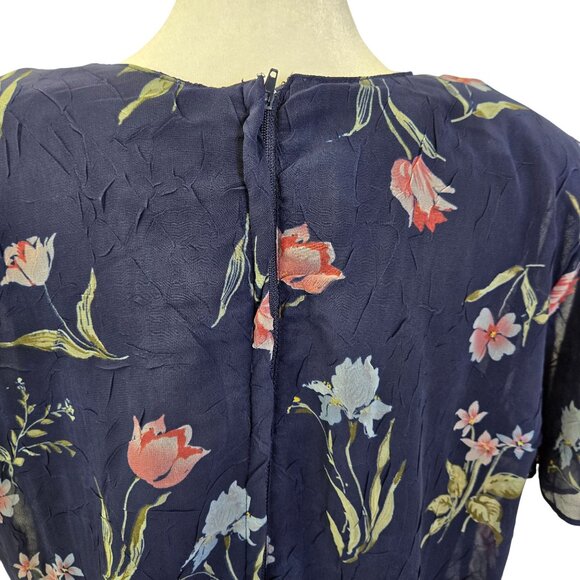 Kamali & Co Floral Crinkle Texture Midi Dress Size Large - Picture 5 of 5